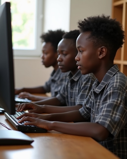 Jeunes utilisant des ordinateurs