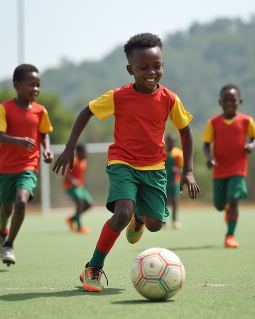 Enfants jouant au football